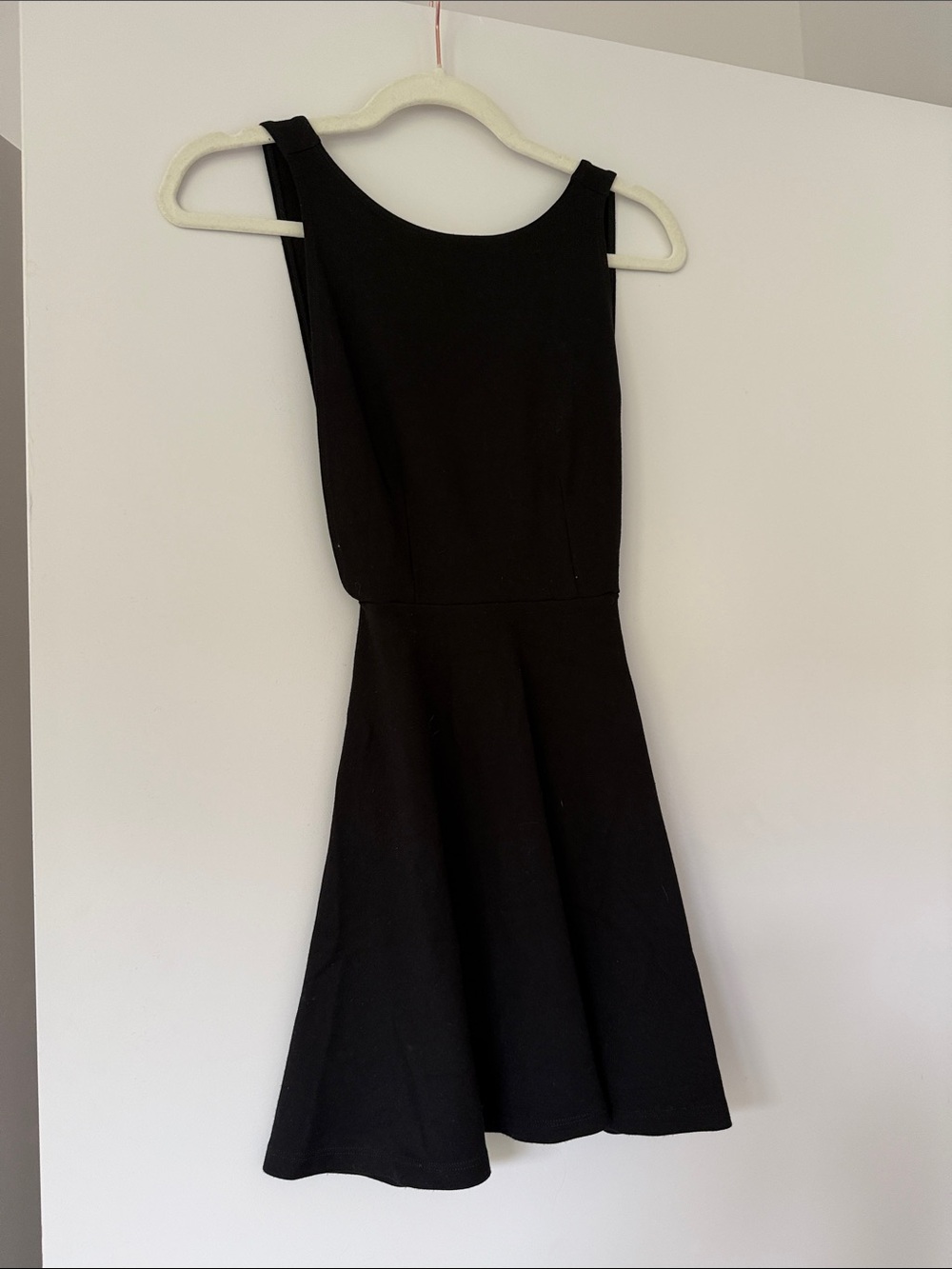 American Apparel Black Sleeveless Fit & Flare Mini Dress